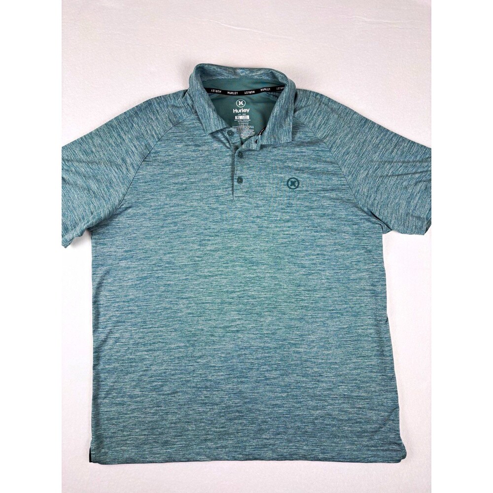 Hurley Men’s XL Performance Golf Polo Shirt Heather Sage Green Stretch Dri-Fit